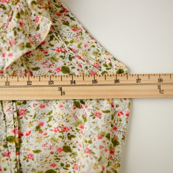 Floral Sleeveless Peplum Top Womens S Ruffle Cottagecore Fairycore Romantic Boho - Picture 7 of 7